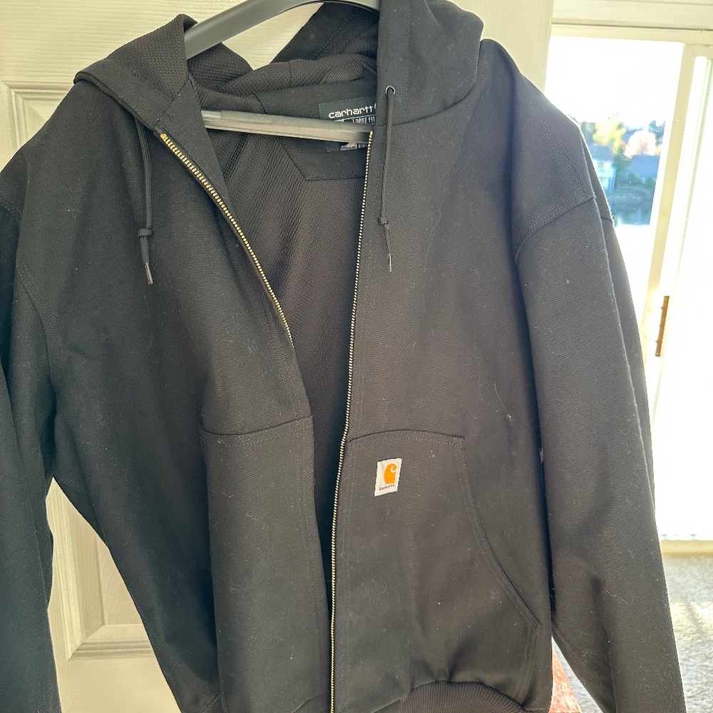 Mens Canvas Hood Carhartt Work Jacket